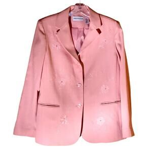 Alfred Dunner Pastel Blush Jacket with Floral Embroidery. 8